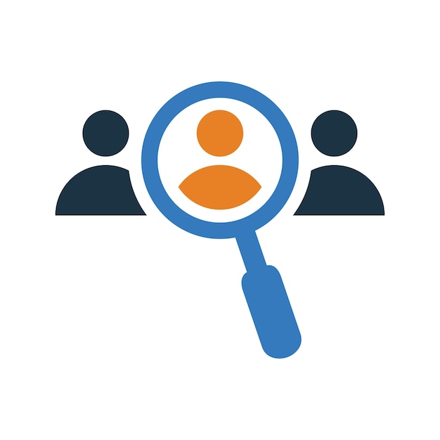El icono de búsqueda de recursos humanos de caza de cabezas Diseño vectorial editable simple aislado en un fondo blanco