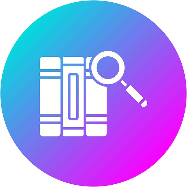 El icono de búsqueda del vector del libro se puede usar para el conjunto de iconos de la biblioteca