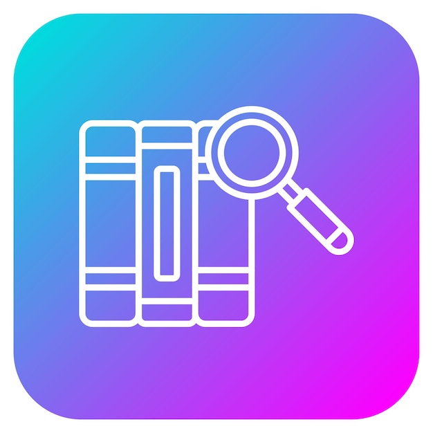 El icono de búsqueda del vector del libro se puede usar para el conjunto de iconos de la biblioteca