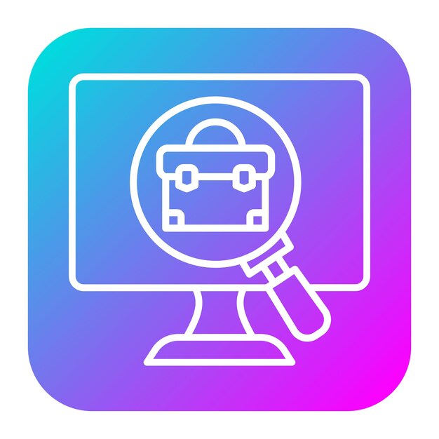 El icono de búsqueda vectorial en línea se puede utilizar para el conjunto de iconos de búsqueda de empleo