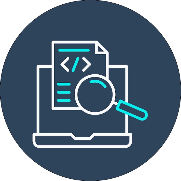 El icono de búsqueda vectorial en línea se puede utilizar para el conjunto de iconos de codificación y desarrollo