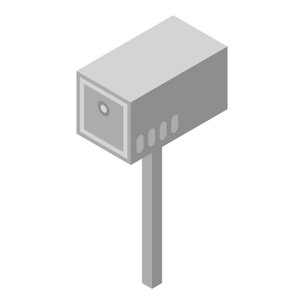 Icono de buzón de acero doméstico Isométrico del icono de vector de buzón de acero doméstico para diseño web aislado sobre fondo blanco