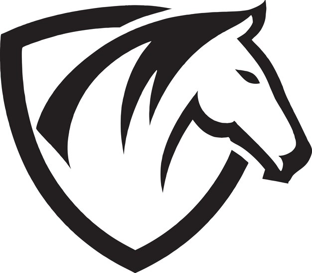 Icono de caballo blanco y negro con melena larga