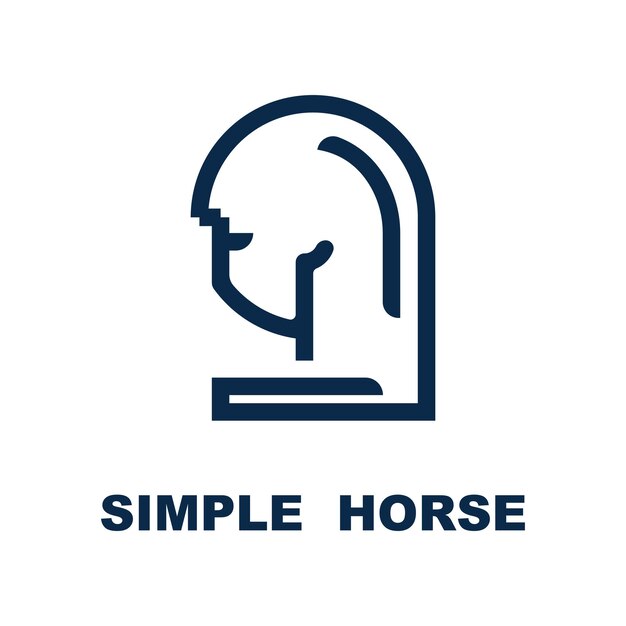 Icono de caballo elegante Logotipo de semental real con plantilla de eslogan