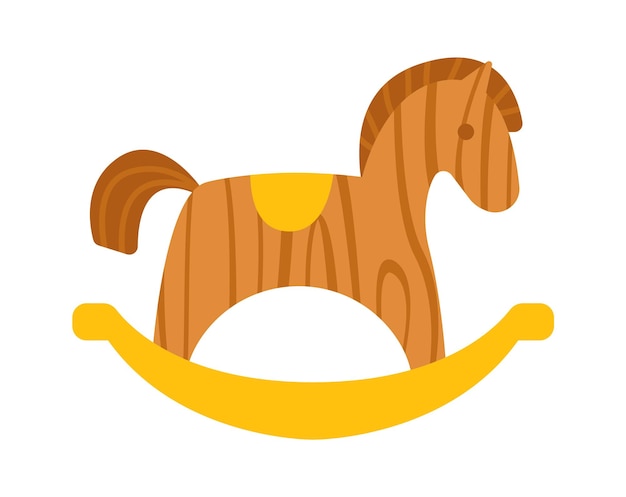 Vector icono de caballo de juguete para niños de madera ilustración vectorial