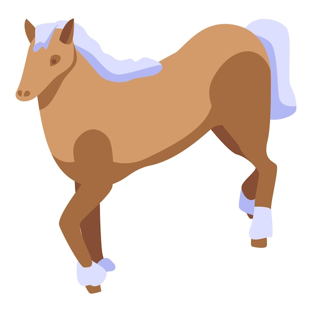 Icono de caballo de paseo Isométrico de icono de vector de caballo de paseo para diseño web aislado sobre fondo blanco