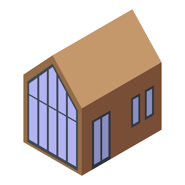Icono de cabaña Isométrica de icono de vector de cabaña para diseño web aislado sobre fondo blanco