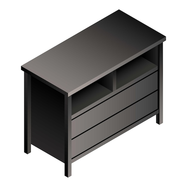 Icono de cabecera negra Isométrico de cabeceras negras icono vectorial para diseño web aislado sobre fondo blanco