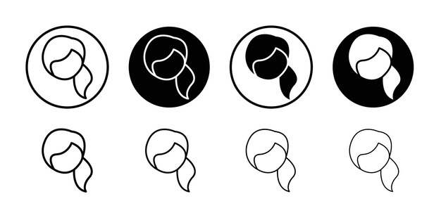 Icono de cabello Logotipo de vector de contorno sencillo