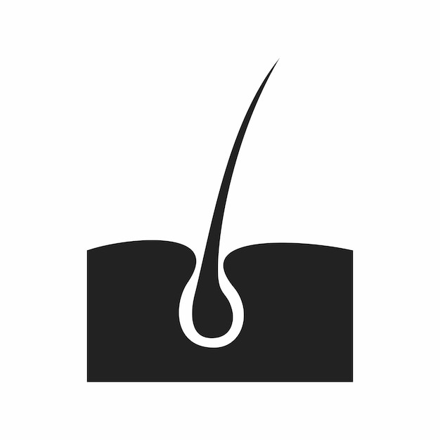 icono de cabello vectorial en fondo blanco
