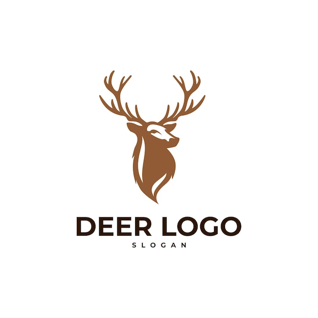 icono de cabeza de ciervo diseño del logotipo del animal