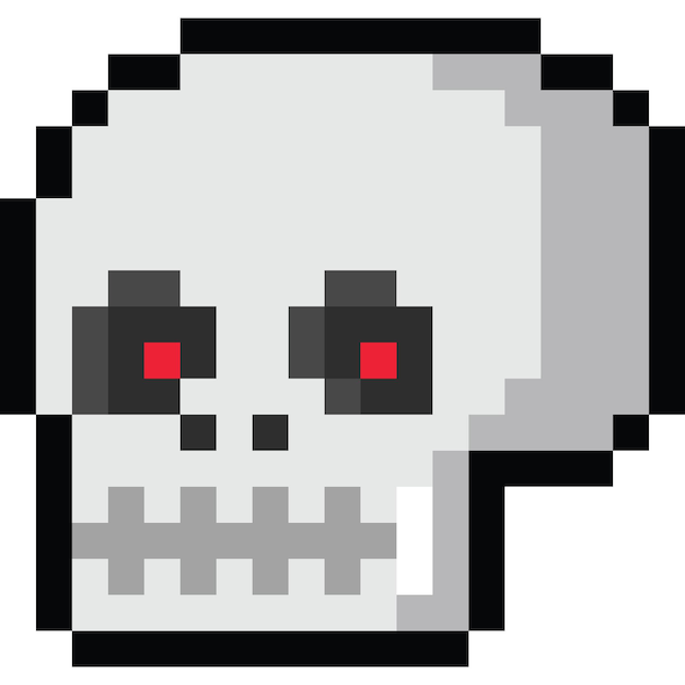 El icono de la cabeza del cráneo de los ojos rojos de Halloween