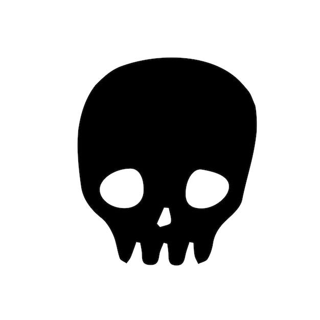 icono de la cabeza del cráneo silueta simple