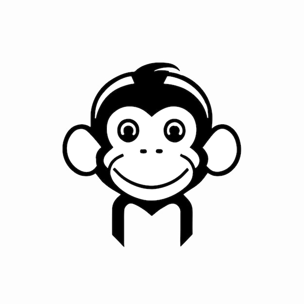 Icono de cabeza de dibujos animados de mono lindo o ilustración de vector de logotipo