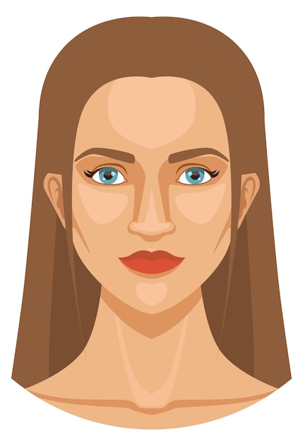 Icono de cabeza femenina símbolo de mujer rostro humano