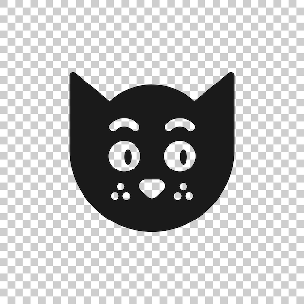 Icono de cabeza de gato en estilo plano Ilustración vectorial de mascota linda en fondo blanco aislado Concepto de negocio de animales