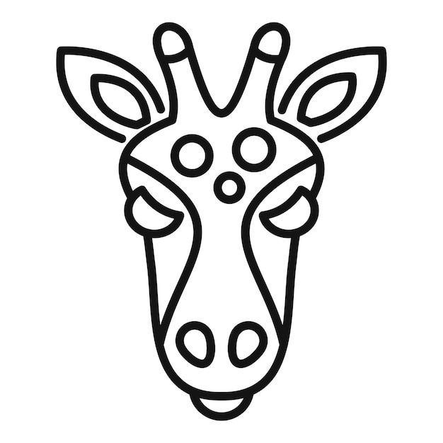 Icono de la cabeza de jirafa mirando hacia adelante