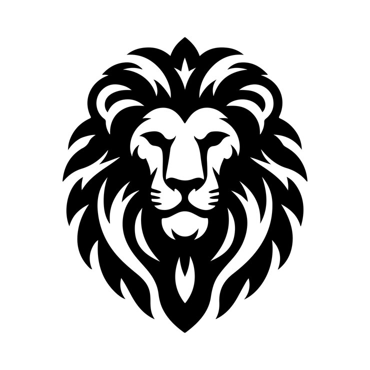 Icono de la cabeza de león Ilustración vectorial en fondo blanco