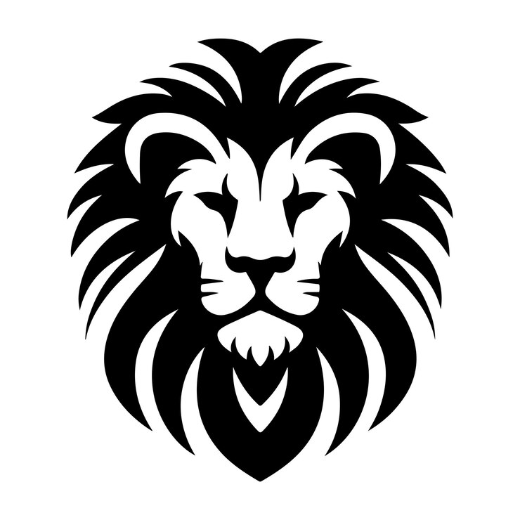 Icono de la cabeza de león Ilustración vectorial en fondo blanco