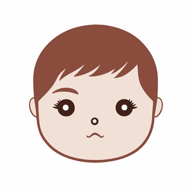 Icono de la cabeza del niño Ilustración vectorial de diseño plano
