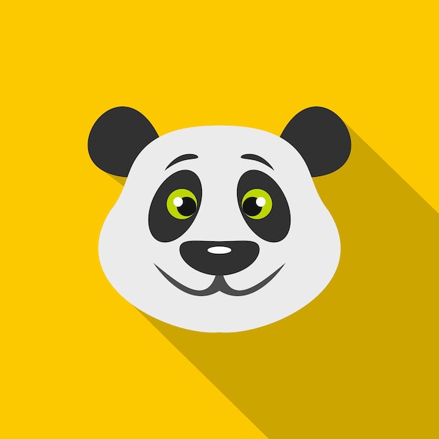 Icono de cabeza de oso panda Ilustración plana de icono de vector de cabeza de oso panda para web sobre fondo amarillo