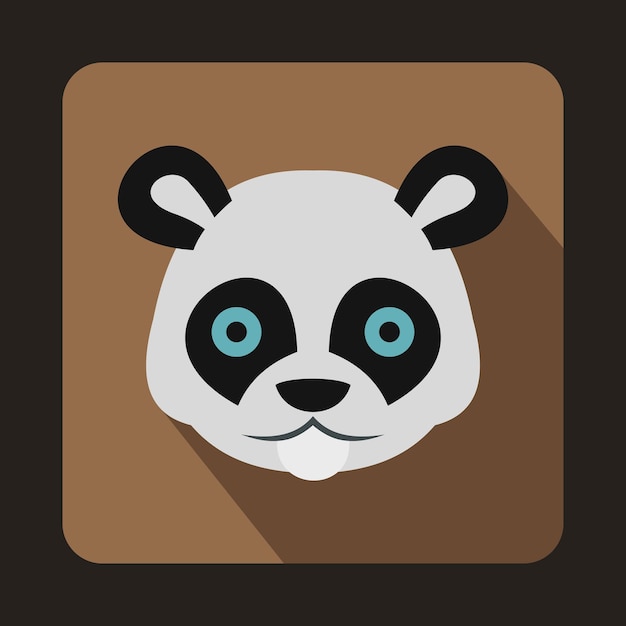 Icono de cabeza de panda en estilo plano sobre un fondo de café