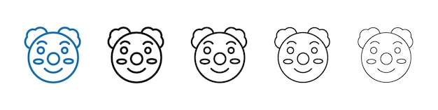 Icono de cabeza de payaso Logotipo vectorial de esquema para la aplicación web