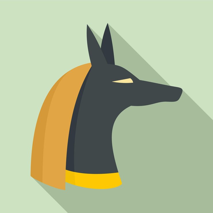 Vector icono de cabeza de perro de egipto ilustración plana del icono de vector de cabeza de perro de egipto para diseño web