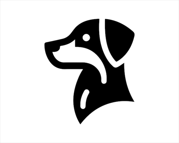 Icono de cabeza de perro silueta simple estilo plano cara de perro de dibujos animados plantilla de diseño de logotipo