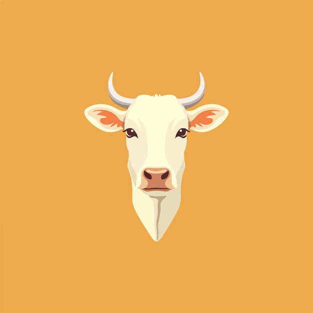 Vector icono de cabeza de vaca vector de ilustración plana