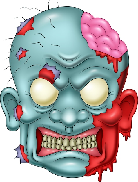 Icono de cabeza de zombie de dibujos animados