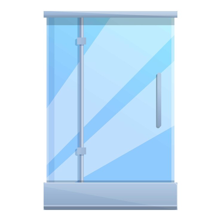 Vector icono de la cabina de ducha del cubículo icono vectorial de la cubita de ducha del cabina para el diseño web aislado sobre fondo blanco