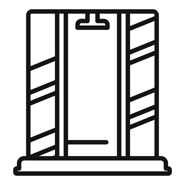 Icono de cabina de ducha vector de contorno Puerta de vidrio Diseño de agua