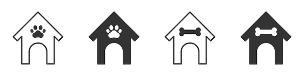 Icono de la cabina de mascotas Ilustración vectorial