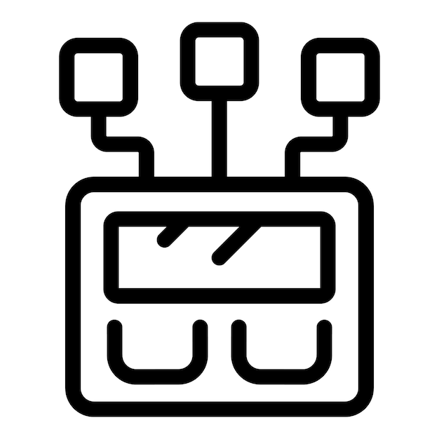 El icono de la cabina del teleférico que representa el sistema de transporte de montaña