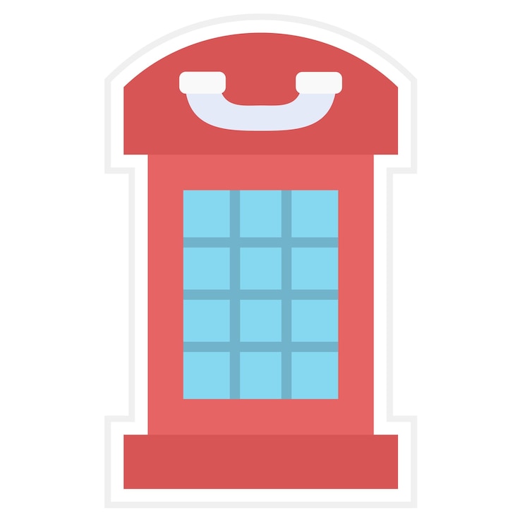 Vector icono de la cabina telefónica