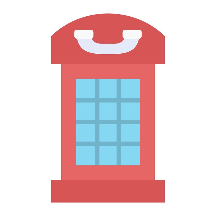 Vector icono de la cabina telefónica