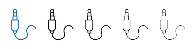 Ícono de cable AUX Logotipo vectorial de esquema para la aplicación web