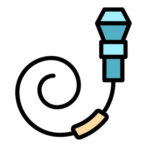 Icono del cable de freno de la bicicleta Contorno del cable del frene de la bicicleta Icono vectorial de color plano aislado