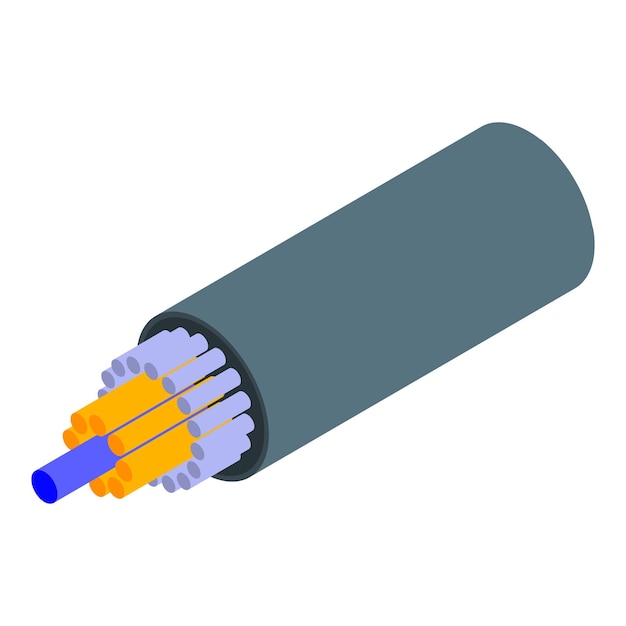 Icono de cable óptico de alta velocidad Isométrico de icono de vector de cable óptico de alta velocidad para diseño web aislado sobre fondo blanco