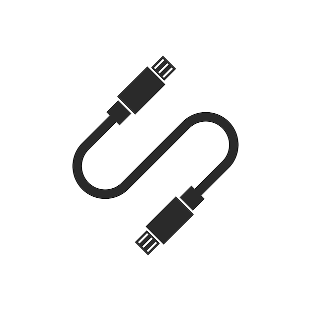 Icono de cable de transferencia de datos USB