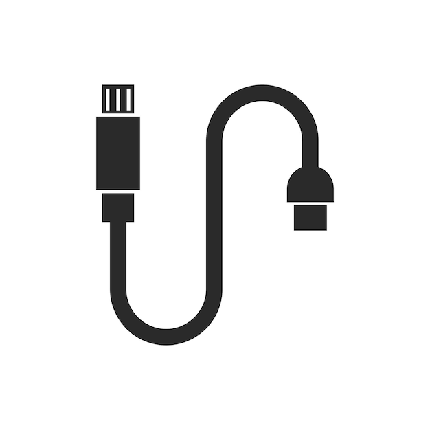 Icono de cable de transferencia de datos USB