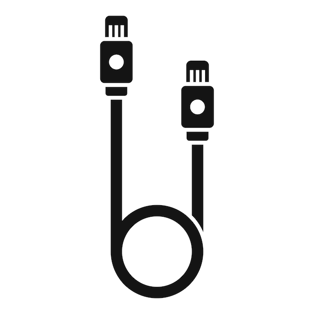 El icono del cable USB aislado en fondo blanco