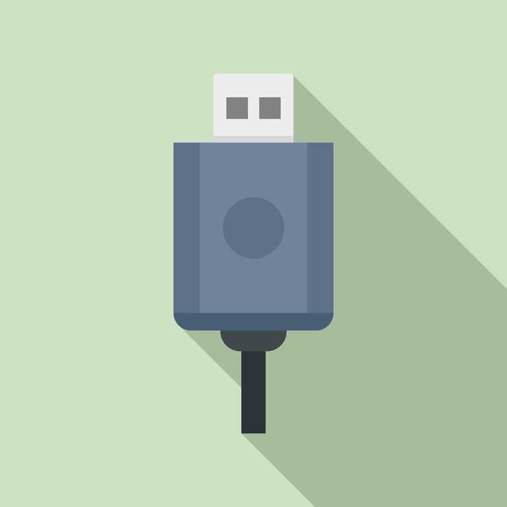 Vector icono de cable usb ilustración plana del icono de vector de cable usb para diseño web