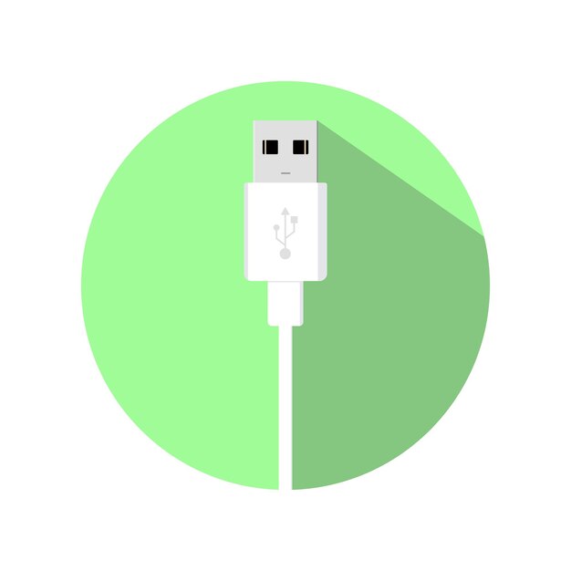 icono de cable usb para vector de conexión de dispositivo de teléfono inteligente