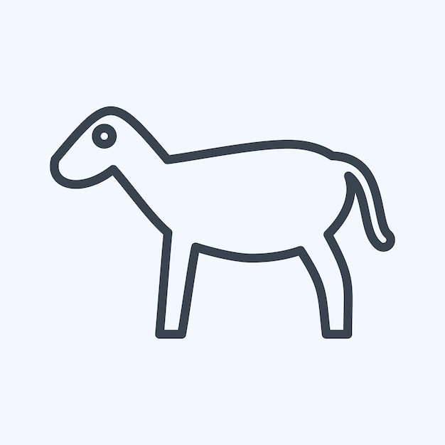 Icono Cabra relacionado con el Eid Al Adha estilo de línea de símbolo diseño simple editable