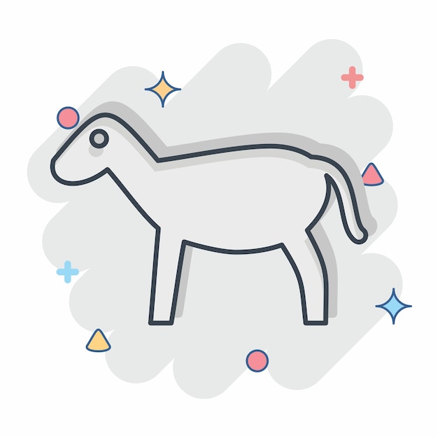 Icono Cabra relacionado con el símbolo de Eid Al Adha Estilo cómico diseño simple editable