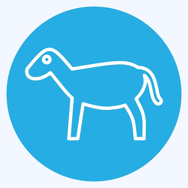 Icono Cabra relacionado con el símbolo de Eid Al Adha ojos azules estilo diseño simple editable