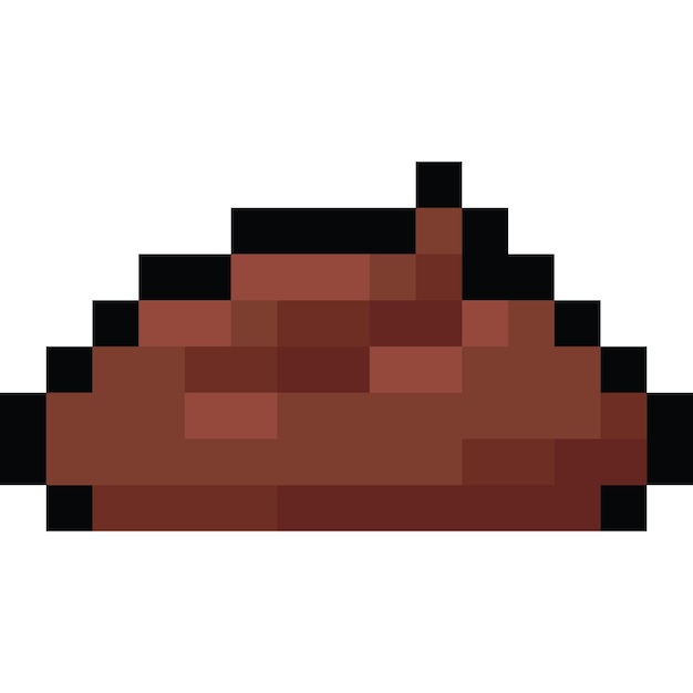 El icono de caca de dibujos animados de pixel art 7