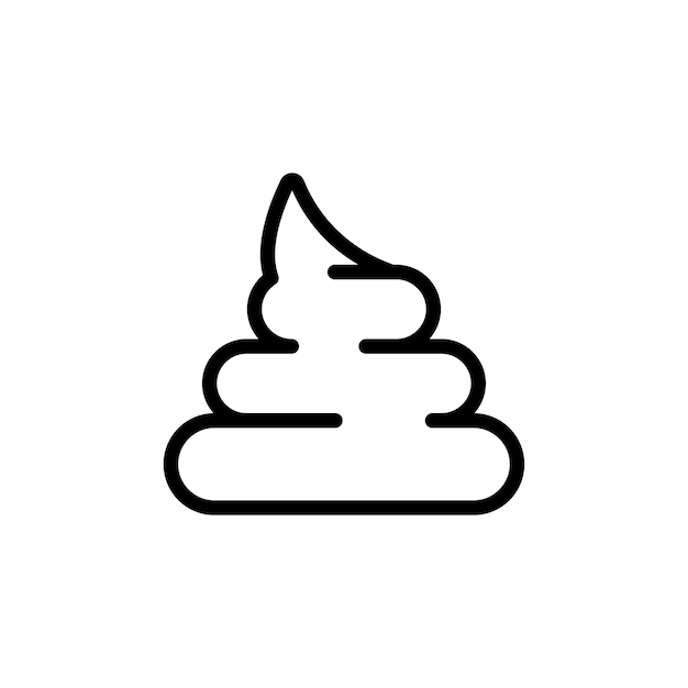 El icono de la caca es un símbolo vectorial de caca de perro, el icono de caca de animal en estilo negro lleno y delineado.